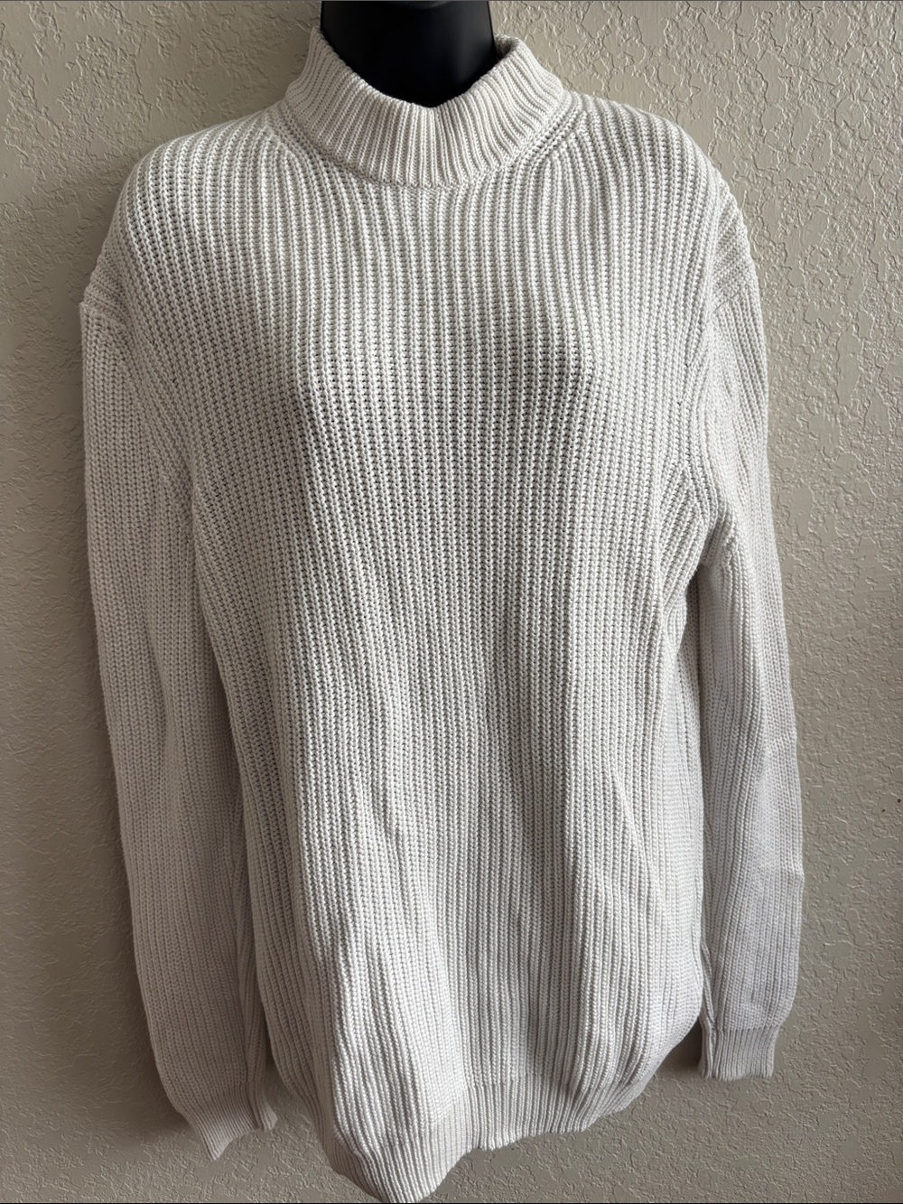 Zara Cream Ribbed Turtleneck Sweater